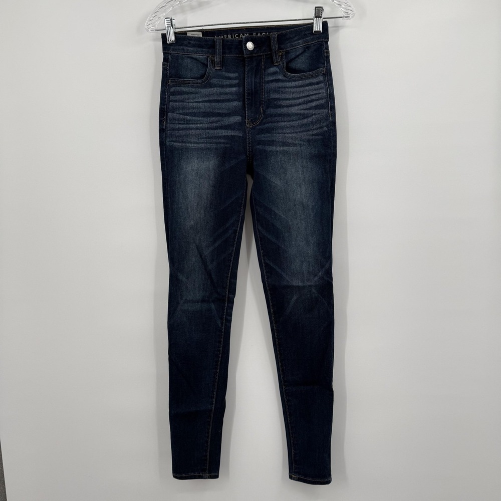 American Eagle‎ Jeans Womens 0 Dark Wash Skinny Stretch Denim Mid Rise